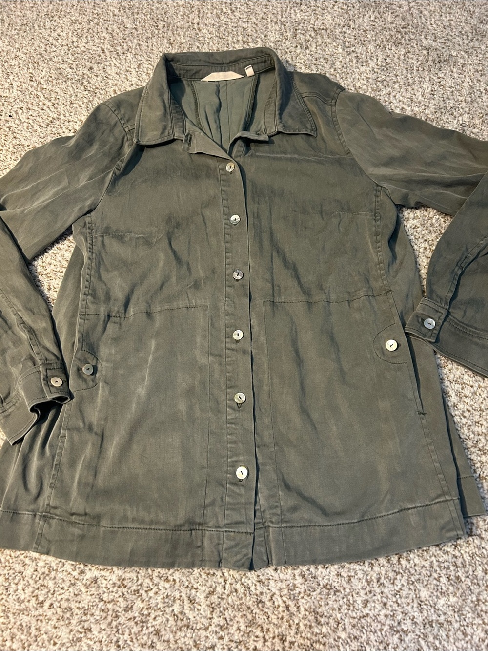 Soft Surroundings Olive Utility Shirt-Jacket